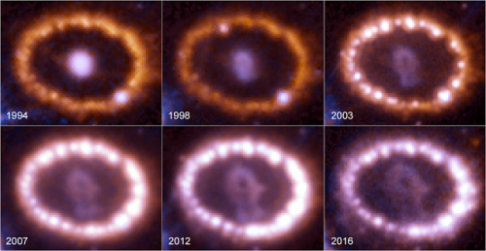 Brightening halo gas ring of Supernova 1987a circa 2012.png