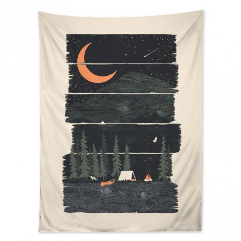 Outdoor Nature Wall Tapestry, Wilderness Forest Wall Hanging, Starry Night Wall Sheet, Camping...jpg