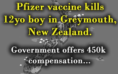 Pfizer Vaccine Kills 12yo, Government Offers $450,000