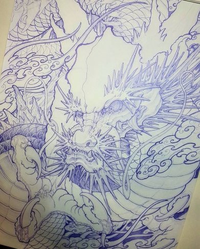 Drawing_Dragon in Clouds Irezumi Collective.jpg